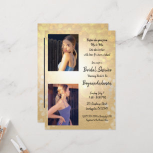 Invitation Lumières d'été dorées Glamour Shower de Mariée