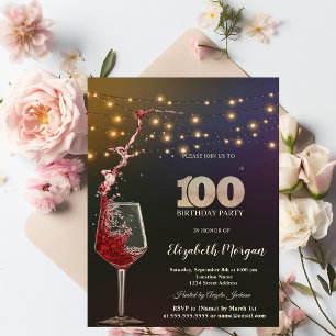 Invitation Lumières en forme de bouteilles de vin rouge pour 