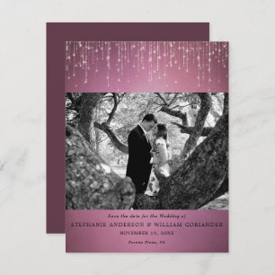 Invitation Lumières étincelantes Cranberry Photo Enregistrer 