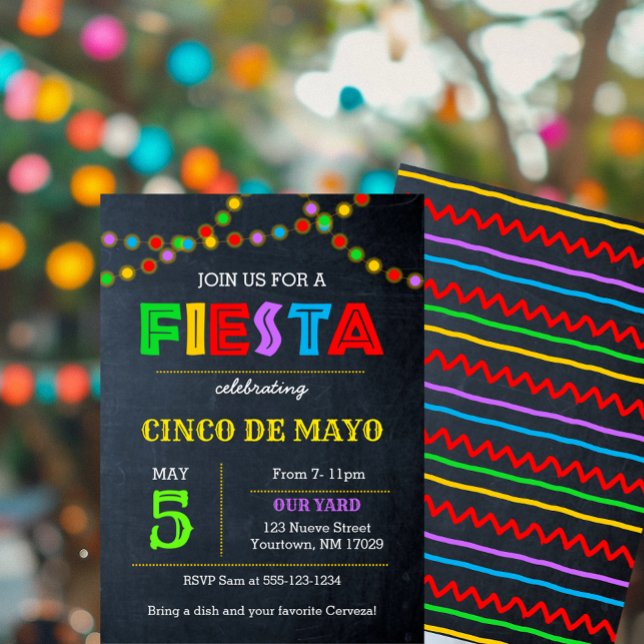 Invitation Lumières Fête Cinco De Mayo (Créateur téléchargé)