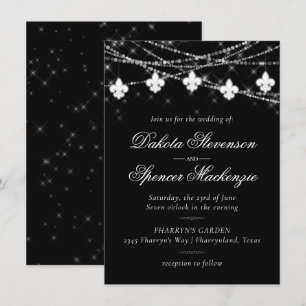Invitation Lumières Fleur de Lis Mariage minimaliste