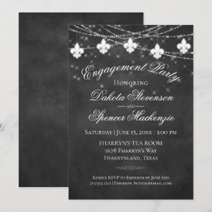 Invitation Lumières Fleur de Lis Partie d'engagement