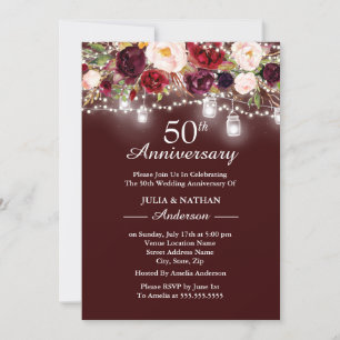 Invitation Lumières Florales de Bourgogne 50e Anniversaire de