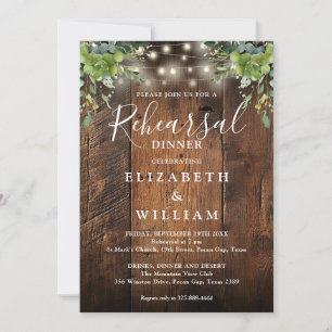 Invitation Lumières Florales en Bois Rustique pour la Répétit