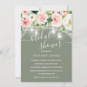 Invitation Lumières Florales Rose Sauge Blush Mariage