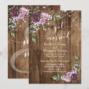 Invitation Lumières Florales Rustiques Nous Avons Marié Récep