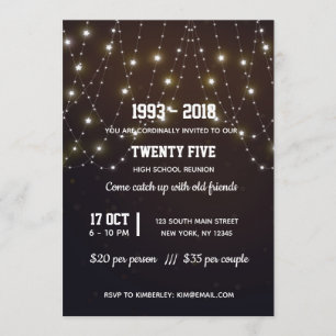 Invitation Lumières modernes en forme de guirlandes