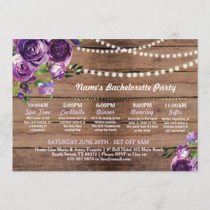 Invitation Lumières pourpres itinéraires de fleur de Fête de