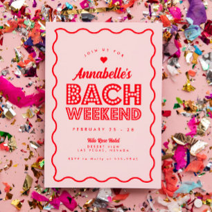 Invitation Lumières rose ondulé Bachelorette Week-end Itinéra