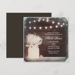 Invitation Lumières Rustiques Vintage Bohème Chic dans des Po