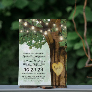 Invitation Lumières scintillantes de mariage d'arbre de la fo