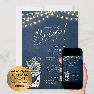 Invitation Lumières scintillantes Rustic Barn Woodland Mari
