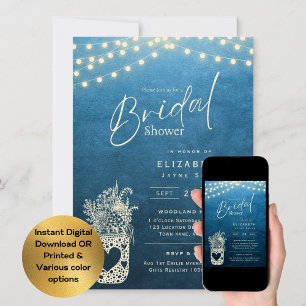 Invitation Lumières scintillantes Rustic Barn Woodland Mari