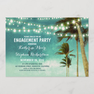Invitation lumières turquoises de ficelle de partie de
