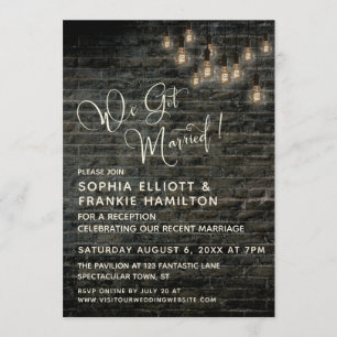 Invitation Lumières Vintage en Brique Industrielle, Nous Nous