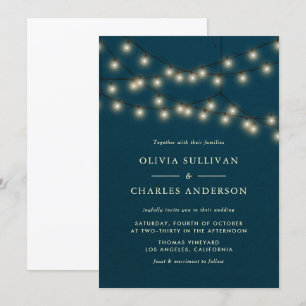 Invitation Luminaires à cordes de Globe rustique Mariage Turq