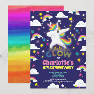 Invitation Luminosité dans l'arc-en-ciel sombre d'anniversair