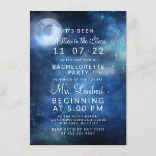 Invitation Lunar Sky Pleine lune Celestial Bachelorette Party
