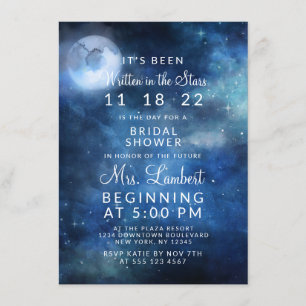 Invitation Lunar Sky Pleine lune Galaxy Mariage Fête des mari