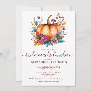 Invitation Luncheon de demoiselles d'honneur avec citrouille 
