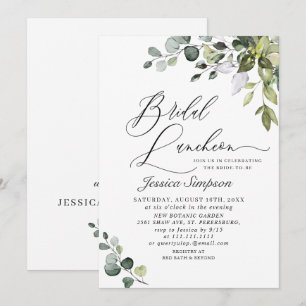 Invitation Luncheon de mariage à la verdure d'eucalyptus élég