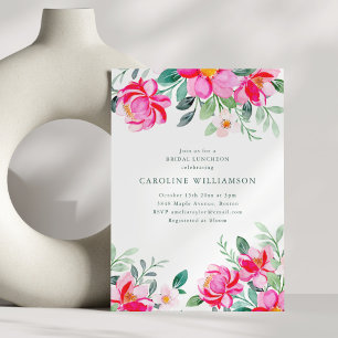 Invitation Luncheon de mariage floral aquarelle rose jaune