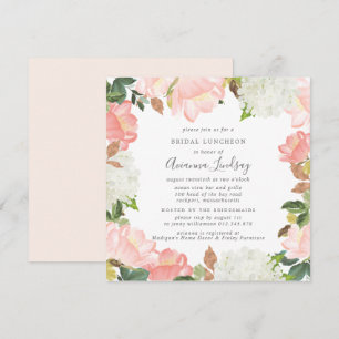 Invitation Luncheon de mariage rose blanc rose