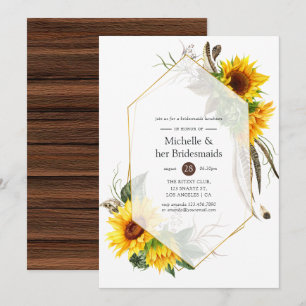 Invitation Luncheon de servantes géométriques tournesol rusti