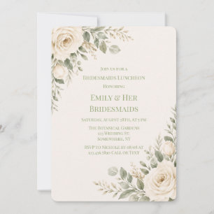 Invitation Luncheon des demoiselles d'honneur avec crème et v