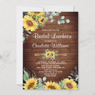 Invitation Luncheon nuptial des tournesols Eucalyptus