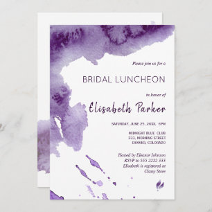 Invitation Lundi-nuptial indigo ultra violet aquarelle