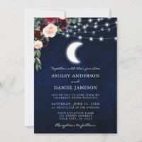Lune céleste Bourgogne Floral Lumières Mariage