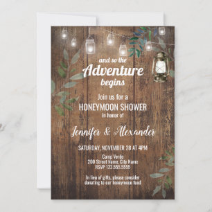 Invitation Lune de miel Douche Wedding shower rustique Invita