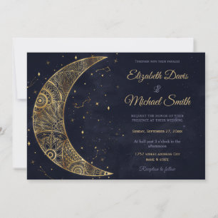 Invitation Lune d'or céleste esthétique