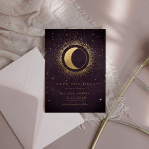 Invitation Lune d'or de Bourgogne céleste Enregistrer la date
