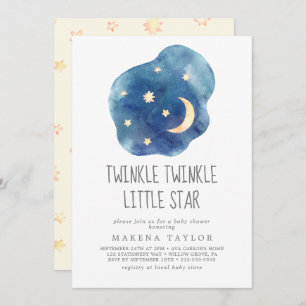 Invitation Lune et étoiles Genre Neutral Twinkle Twinkle