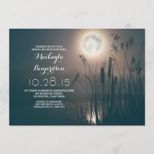 Invitation lune nuit dragonfly &eau herbe nuptiale douche