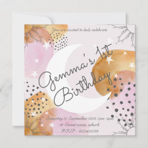 Invitation Lune Rose