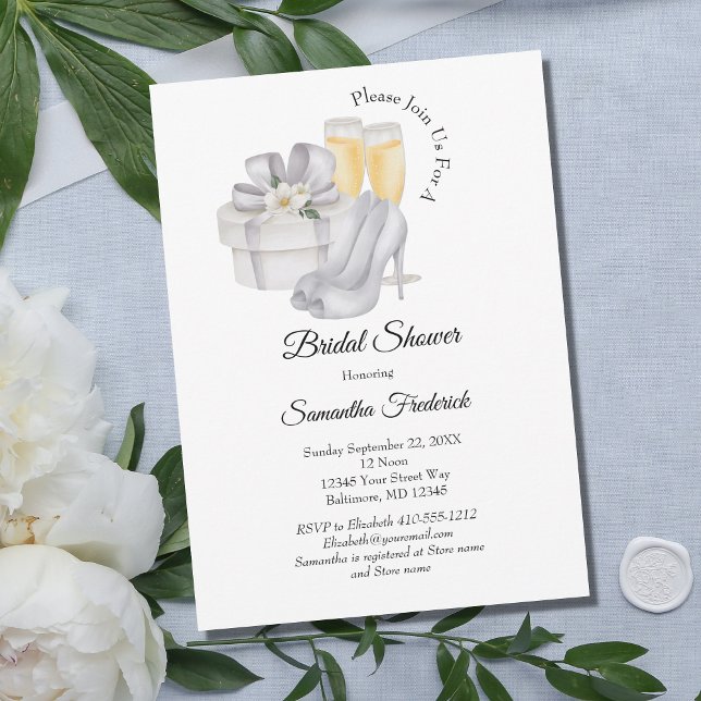 Invitation Lunettes de Champagne Chaussures nuptiales Fête de (Créateur téléchargé)