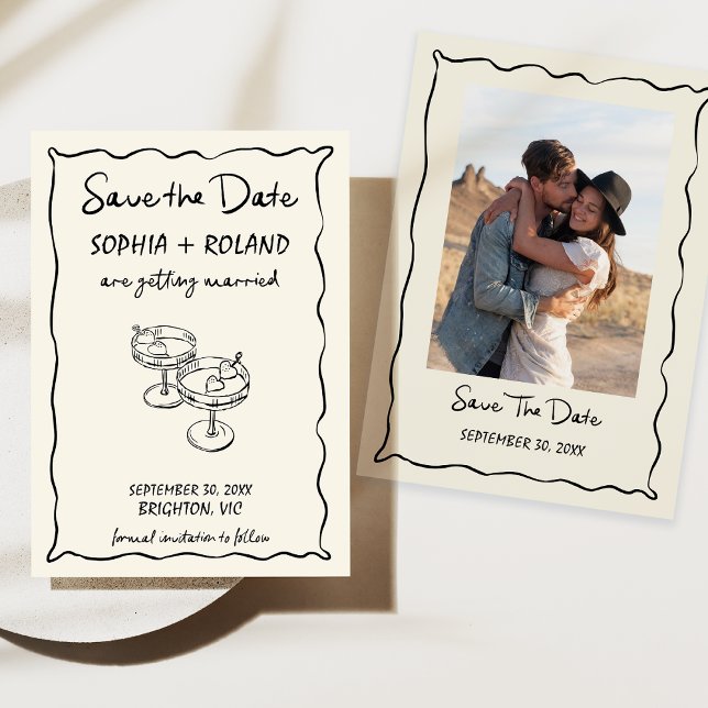 Invitation Lunettes de lunettes de lunettes de lunettes de lu (Whimsical Illustration Wedding Save The Date Card, Glasses Hearts Hand Drawn Save The Date Card,)