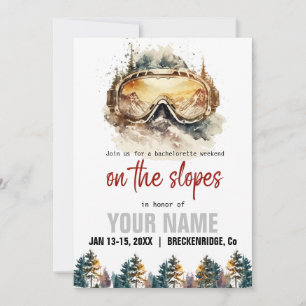 Invitation Lunettes de ski à l'aquarelle & Enterrement de vie