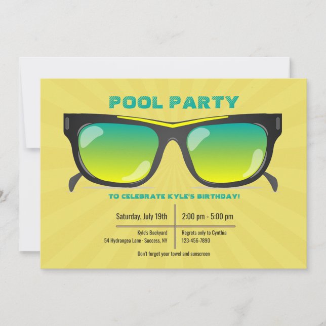 Invitation Lunettes de soleil (Devant)
