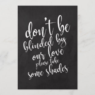 Invitation lunettes de soleil de mariage pas chères enseigne 