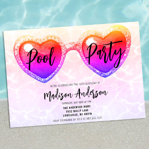 Invitation Lunettes de soleil pour une fête d'anniversaire Sw