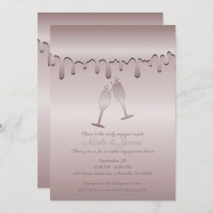Invitation Lunettes de toast en or rose Icy Pink pour fête de