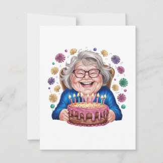 Invitation Lunettes joyeuses Mamie Anniversaire Graphique