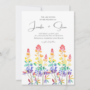 Invitation Lupins LGBT fleurs aquarelle