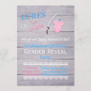 Invitation Lures ou dentelles Baby shower de révélation du ge