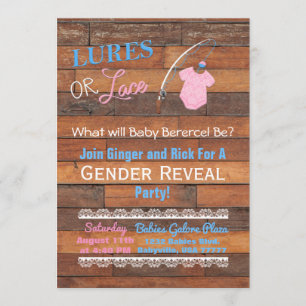 Invitation Lures ou dentelles Baby shower de révélation du ge