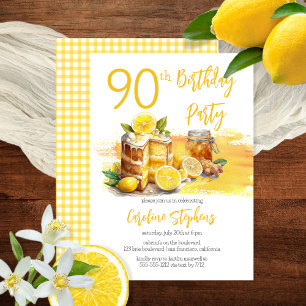 Invitation Luscious Lemon Cake Ginger Tea 90e fête d'annivers